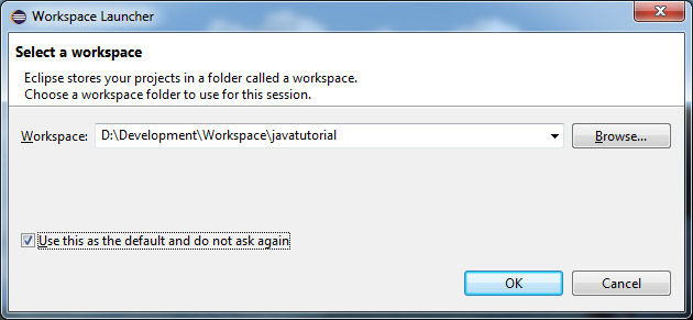 eclipse workspace select