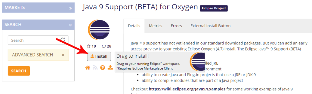 Install Java 9 Support for Eclipse Oxygen