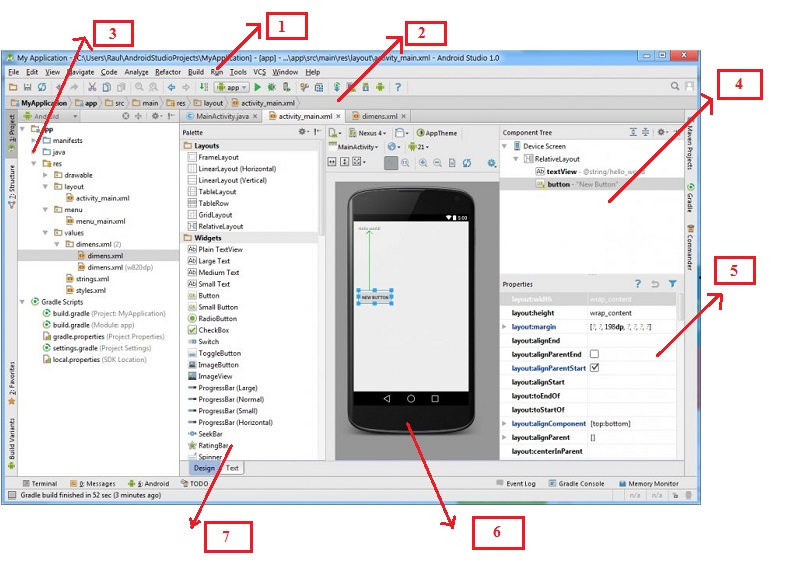 where is the component tree in android studio 2.2.3