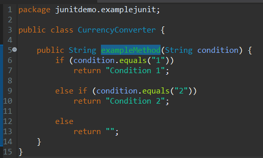 Example program to run JUnit on 